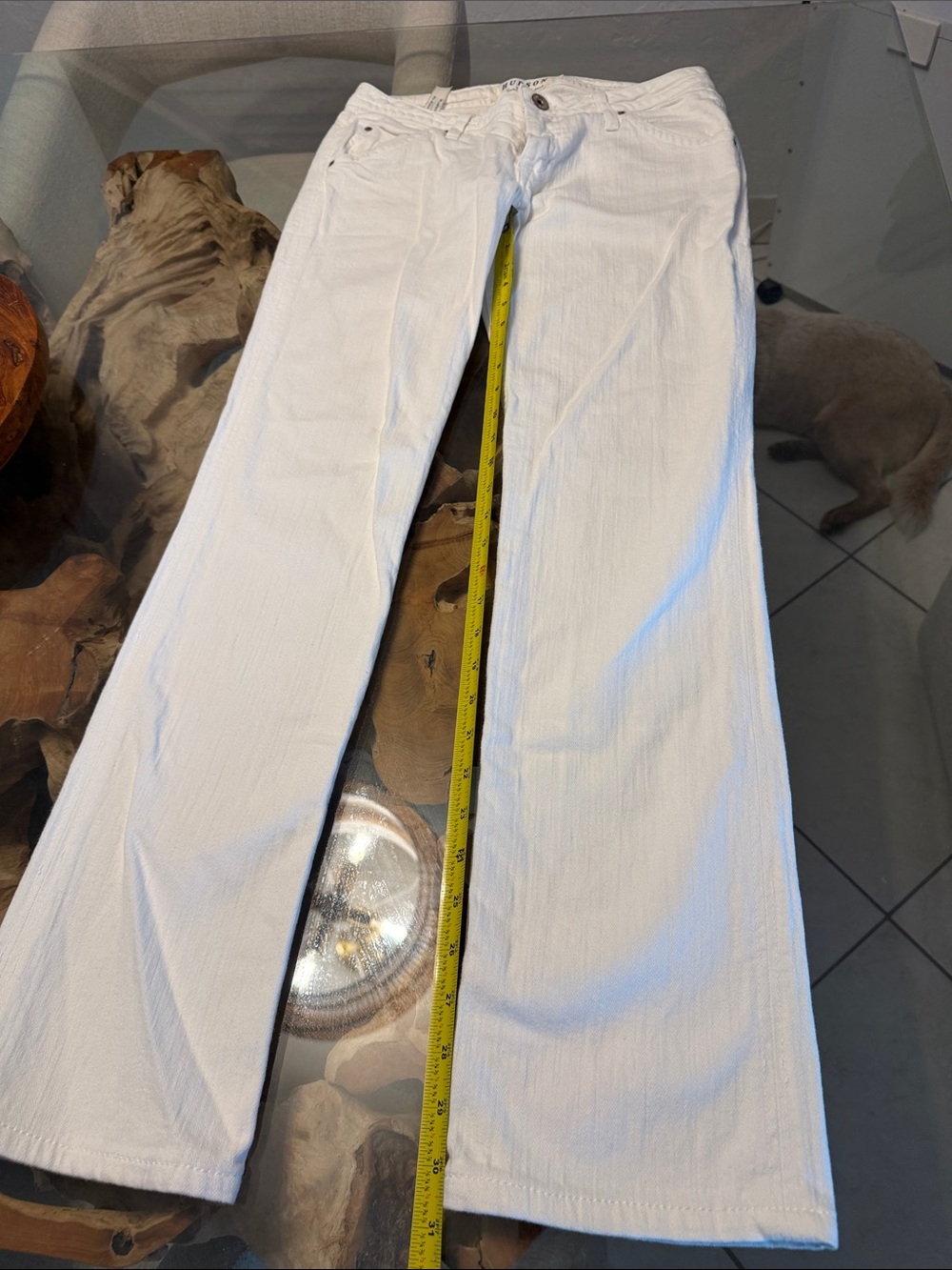 Hudson Jeans White Straight Fit Denim